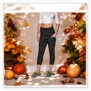 RBX Active Black Camo Crop Legging High Waist W/ Pockets-NWOT-Sz M 🍂​